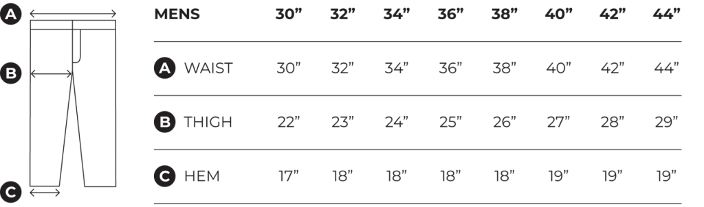 Size Charts - Hood Motorcycle Jeans