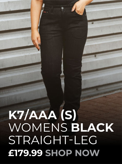 Womens Black Motorcycle Jeans K7/AAA