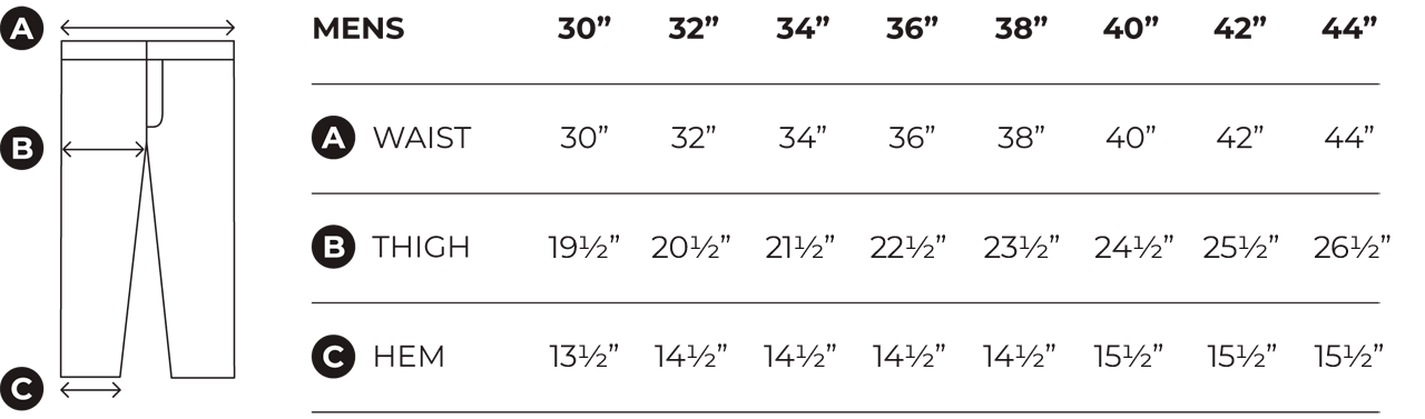 SK11 Slim-fit Motorcycle Jean Sizes